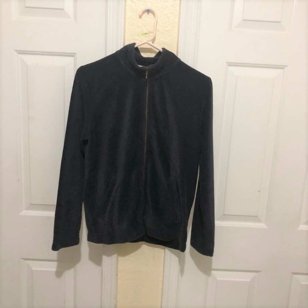 Sagharbor Black Corduroy Long Sleeved Cardigan Zip